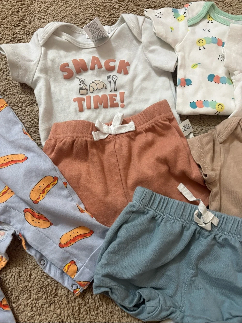 Old Navy Baby Matching Set with Orange, Blue, Brown, Cream, Green Accents